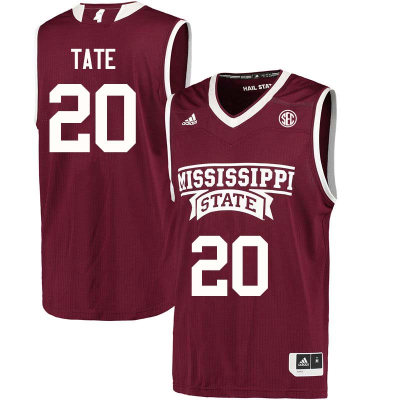 Men #20 Nyah Tate Mississippi State Bulldogs College Basketball Jerseys Sale-Maroon - Click Image to Close